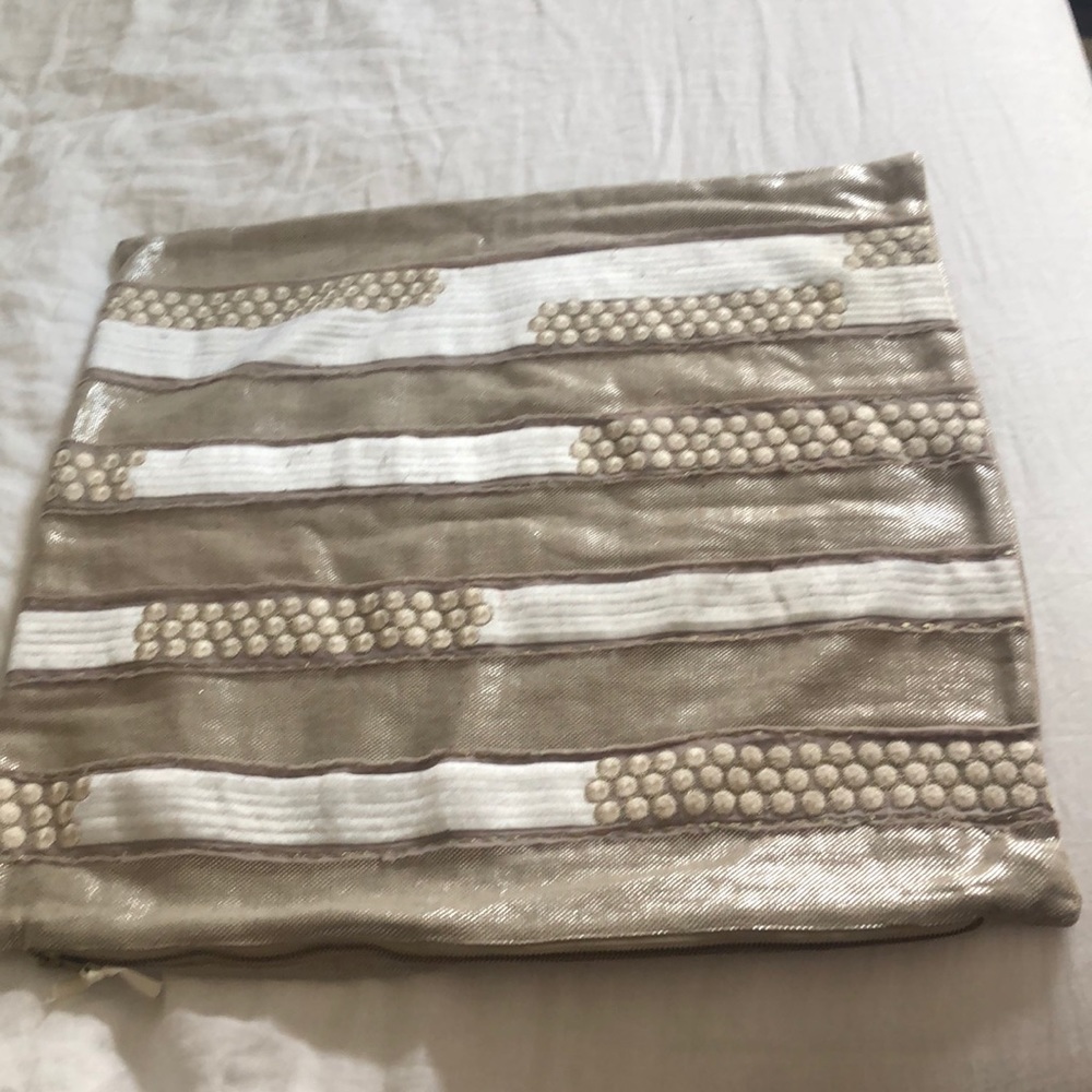 Anthropologie 18x18 decorative pillow cover silver